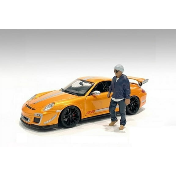 Car Meet 1 Figure IV, Blue - American Diorama 76380 - 1/24 scale Figurine - Diorama Accessory