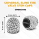 thumbnail image 5 of Tapa de vástago de válvula EcoNour Bling para coches, motos y camiones (paquete de 4), 5 of 7