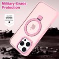 thumbnail image 3 of CASEFIV for iPhone 16 Pro Max Case,Compatible with MagSafe,with Magnetic Invisible StandShockproof Slim Translucent Case with 2 Screen Protector + 2 Lens Protector,Hot Pink, 3 of 6