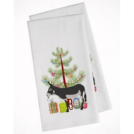 

American Mammoth Jack Donkey Christmas White Kitchen Towel - Set of 2