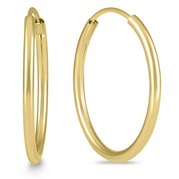 SZUL Women's 20mm Endless 14K Yellow Gold Filled Thin Hoop Earrings