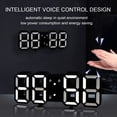 thumbnail image 5 of 3D LED Wall Clock, 8.9-inch Digital Wall Clock, Automatic Brightness Adjustment, Smart Voice Control Design for Home, Kitchen and Office (Black Case with White Characters), 5 of 9