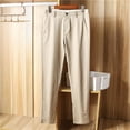 thumbnail image 3 of Pantalones casuales de negocios para hombre, de pierna recta, elásticos, transpirables y de mezcla de lyocell y algodón, 3 of 5