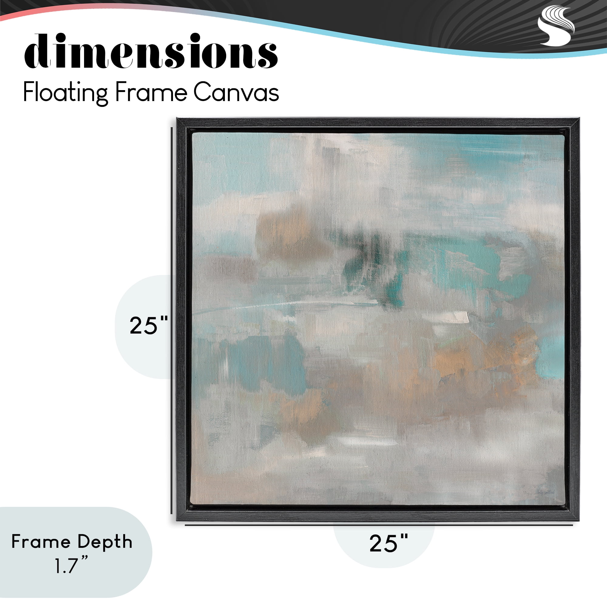Stupell Industries Serene Soft Abstract Study Black Framed Floater Canvas Wall Art, design by Sally Swatland