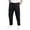 Black, variant on Elastic Waist Pants for Men, Straight Leg Trousers, Solid Color Pleated Draped Casual Pants, Polyester Fabric