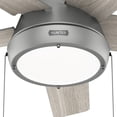 thumbnail image 4 of Hunter 44 inch Indoor Ceiling Fan with LED Light - Ceiling Fan with Pull Chain, For Bedroom or Living Room, Standard Mount, No Remote, 5 Blades, Includes Bulbs - Burroughs 51384, Matte Silver, 4 of 15