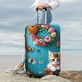 thumbnail image 5 of Salouo Whimsical Cats and Flowers Scene Pattern Travel Dust-proof Suitcase Cover, Softside Suitcase Protector Luggage Cover Protector for 18-32inch ,Not Included Suitcase, 5 of 8