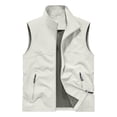 thumbnail image 3 of Awwp Men's Lightweight Vest Sleeveless Outdoor Work Jacket for Travel Hiking Running Multi-Pocket Utility Vest White Size: 6Xl, 3 of 7