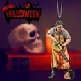 thumbnail image 4 of Halloween Horror Gnome Pendant, Halloween Horror Movie Hanging Car Ornament, Halloween Creative Horror Movie Zombie Dwarf Car Rearview Mirror Pendant Acrylic Decor (# 7), 4 of 7