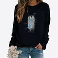 thumbnail image 2 of Fimkaul Women's Sweatshirt Hoodies Winter Fall Plus Size Long Sleeve Casual Tops Feather Print Fashion Top Sweatshirts, 2 of 4