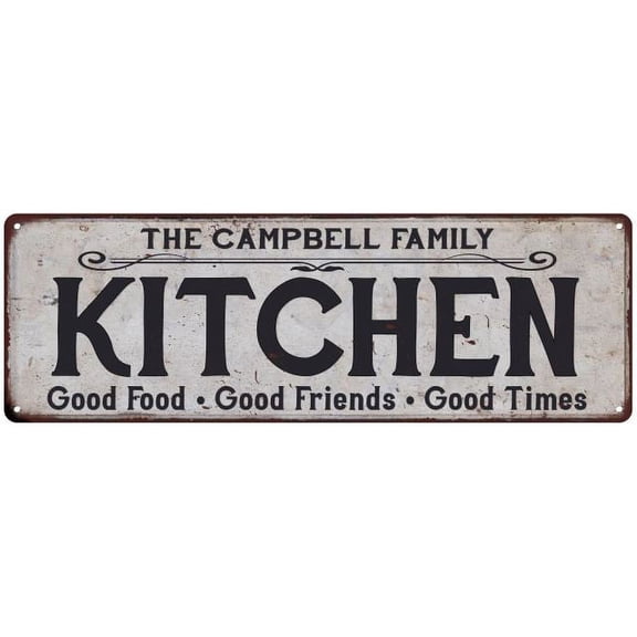 THE CAMPBELL FAMILY KITCHEN Gift Chic Metal Sign 6x18 206180039044
