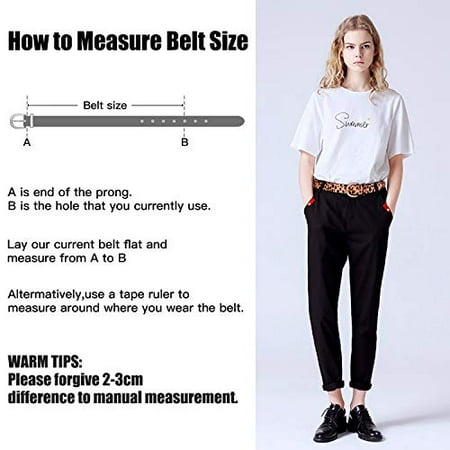 Loklik Women S Leopard Print Leather Belt For Pants Jeans Waist Belt With Alloy Buckle By Loklik S 29 35 Walmart Com Walmart Com