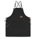 thumbnail image 1 of Delantal de chef con espalda cruzada para hombres y mujeres con correas ajustables y bolsillos grandes, lona, negro, 1 of 3