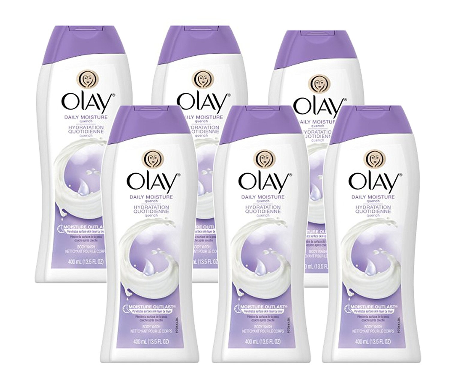 Olay Daily Moisture Quench Moisturizing Body Wash 13.5 Oz (Pack of 6