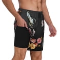thumbnail image 3 of Balery Butterfly with Fowers Mens Swim Trunks Swim Shorts for Men Quick Dry Inseam Beach Shorts with Compression Liner Pocket-XX-Large, 3 of 9