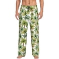 thumbnail image 2 of Lsque Green Hawaii Palms Print Men's Pajama Pants, Lounge Pant - Comfortable Home Wear,Elastic Waistband, Stylish Design-Small, 2 of 9