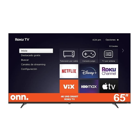 TV onn 65 Pulgadas 4K Ultra HD 
Smart TV DLED ONR65GFU-MX