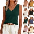 thumbnail image 2 of Womens Sleeveless Knit Vest Tops 2026 Summer Casual V Neck Sweater Vest Going Out Tops Trendy,Dark Green M, 2 of 6