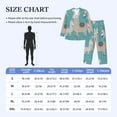 thumbnail image 4 of Sikiie Teal Mama Llama Mens Pajama Set, Soft Warm Long Sleeve Sleepwear, Cozy Button-Down Pjs for Men-Small, 4 of 7