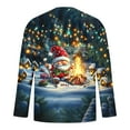 thumbnail image 5 of SERTG Men's Christmas Gifts Tops Casual Pullover Shirt Christmas Print Round Neck Long Sleeve Soft Fashion Top Men T-Shirt Blouse Tops(Dark Blue,5XL), 5 of 5