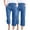Blue, variant on WIZUTIZ Linen Pants Women Capris Oversized Leisure Relaxed Fit Wide Leg Summer Pants Elastic Spandex Mid Rise Palazzo Pants Solid Drawstring with Pockets Beach Pants for Lady Athletic Outdoor Blue