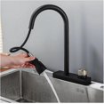 thumbnail image 3 of Waterfall Black Kitchen Pull Out 4 Ways hot and Cold Brass Single Hole Sink Faucet(Dark Gray), 3 of 4