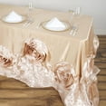 thumbnail image 5 of Efavormart 90"x132" Champagne Large Rosette Oblong Rectangular Lamour Satin Tablecloth For Wedding Party Dining Birthday, 5 of 9