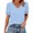 Light Blue, variant on Staron Spring Summer Women's Casual Tops V-Neck Button Down Short Sleeve Shirt Solid Color Basic Blouse, Wine S