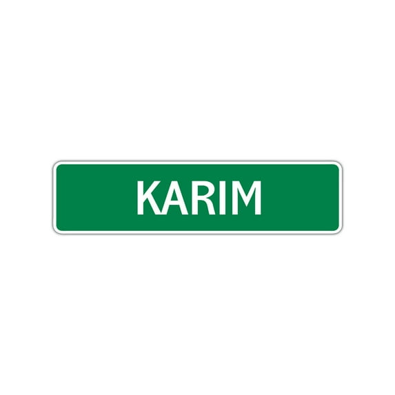 Karim Boys Children Name Letter Printed Wall Plaque Decoration Label Indoor Outdoor Unique Novelty Aluminum Metal Sign 4"x18"