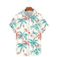 thumbnail image 4 of ZCFZJW Men's Hawaiian Shirt Big and Tall Regular Fit Casual Summer Short Sleeve Floral Button Down Shirts Tropical Holiday Beach T-Shirts Tops Multicolor#02 XXXL, 4 of 6