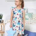 thumbnail image 4 of Fotbe Cute Shark Vestido de Dormir para Niñas de 3 a 10 Años, Mangas Cortas, Estilo Princesa, Pijama Camisón con Mangas Voladas-Large, 4 of 6
