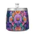 thumbnail image 7 of Yayeee Ashtray with Lid for Cigarette Smokeless Stainless Steel Home Ash Holder, Light Purple Flowers, 7 of 7