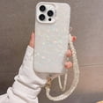 thumbnail image 1 of compatible iPhone 13 Pro Shell Texture Crossbody Pearl Chain TPU Hybrid Acrylic Phone Case Cheap and fine, 1 of 4