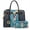 Blue Flower/Navy, variant on Dasein Women Handbags Purses Two Tone Satchel Bags Top Handle Shoulder Bags Work Tote with Matching Wallet