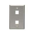 thumbnail image 2 of Black Box WP371 Keystone Wallplate - Stainless Steel, Single-Gang, 2-Port, 2 of 8