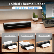 HKHKPI N80 Portable Printer, Thermal Inkless Printer Fit for Android iOS Phones & Laptops for Travel Home Car Office