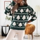 thumbnail image 4 of Parte Superior De La Camisa Jerseys de ganchillo para mujer, estilo navideño, medio cuello alto, atuendo diario informal Cgtredaw Verde Xl para Mujer, 4 of 6