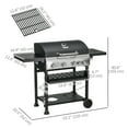thumbnail image 3 of Outsunny Propane Gas Grill, 40,000 BTU Outdoor BBQ Grill Cart, Black, 3 of 10