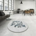 thumbnail image 3 of Ahgly Company Indoor Round Patterned Off-White Novelty Area Rugs, 7' Round, 3 of 6