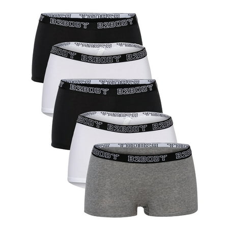 

B2BODY Women s Panties Cotton Boyshort Underwear Small to Plus Sizes Multi-Pack
