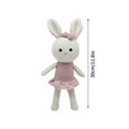 thumbnail image 2 of Knitted Bunny Plush Toy - Soft Stuffed Animal With Pink Dress And Bow, Handmade-Looking Design For Kids, Nursery Decor, Playtime, Cuddling, 2 of 3