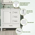 thumbnail image 2 of Modern Bathroom Vanity with a Soft Closing Door and 3 Drawers, Modern Bathroom Cabinet with Sink Combo Set, Bathroom Storage Cabinet with Wooden Frame, 30'', White, 2 of 9