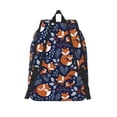thumbnail image 2 of Picia Vintage Blue Fox Family Printed Canvas Daypack - Stylish and Durable Vintage Compact Backpack - Class, Work, Travel, or Laptop Bookbag,Organized Compartments-Small, 2 of 6