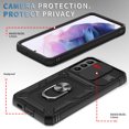 thumbnail image 5 of Design for Samsung Galaxy S23 Plus Phone Case with Camera Lens Sliding Cover Ring Holder Kickstand - Shockproof Heavy Duty Rugged Military Grade Bumper Protective Case for Women Men, Black, 5 of 11