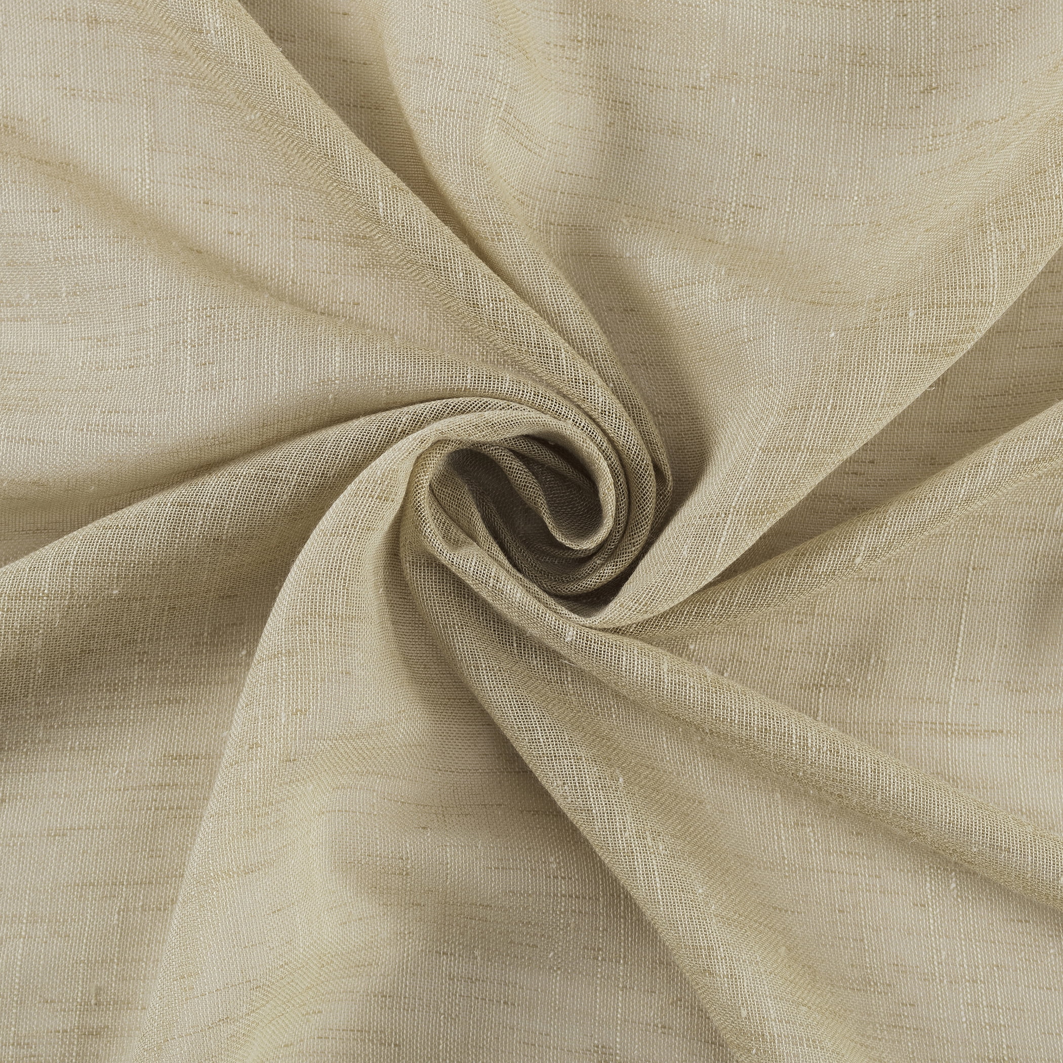 Archaeo Slub Textured Linen Blend Black Grommet Top Curtain, 52"x84", Sand