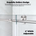 thumbnail image 3 of 76 Inch *48inch H Frameless Shower Door - Sliding Glass with Black Stainless Handle, 3 of 18