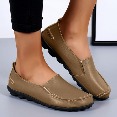 Daznico Womens Loafers Comfort Flats Shoes Womens Breathable Lace Up Shoes Flats Casual Shoes Size 7