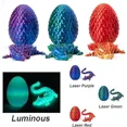 thumbnail image 2 of 3D Printing Dragon Eggs 12 Inch Dragon Toy Easter Eggs Hinged Dragon Stress Relieving Toy Interior Decoration Office Decorations (Laser Yellow Green,13CM Egg 30CM Dragon), 2 of 6