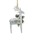 thumbnail image 5 of Northlight Reindeer with Pine and Gingham Bowtie Christmas Ornament- 6.25" - Silver and Black, 5 of 6