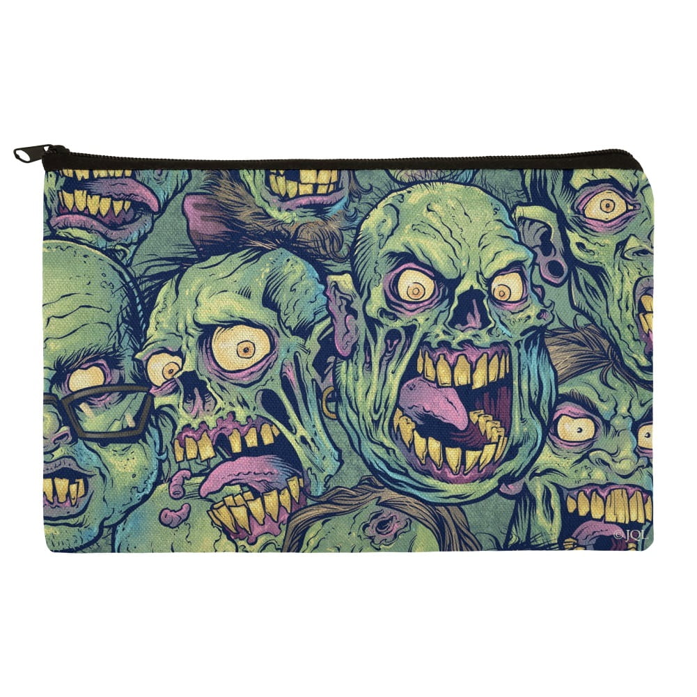 Zombie Pattern Dead Corpses Undead Horror Pencil Pen Organizer Zipper Pouch Case